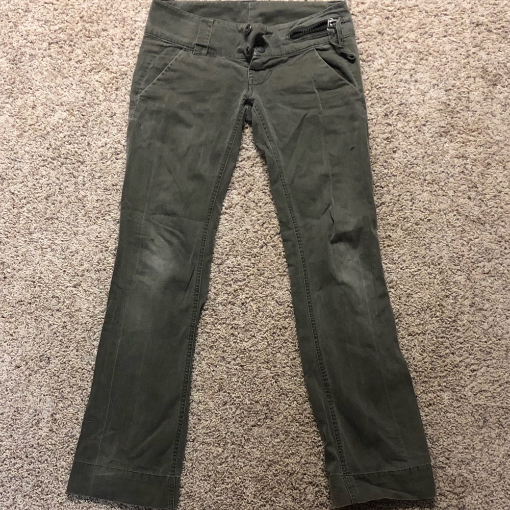 Women’s Diesel Dark Green Slacks 26 w/ Zip Pocket